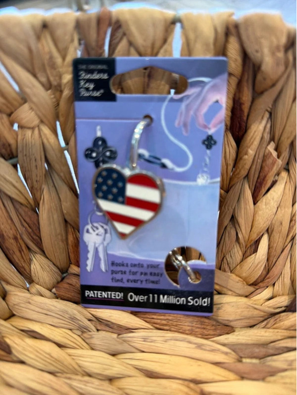 Heart Red White and Blue Finders Key Purse hook